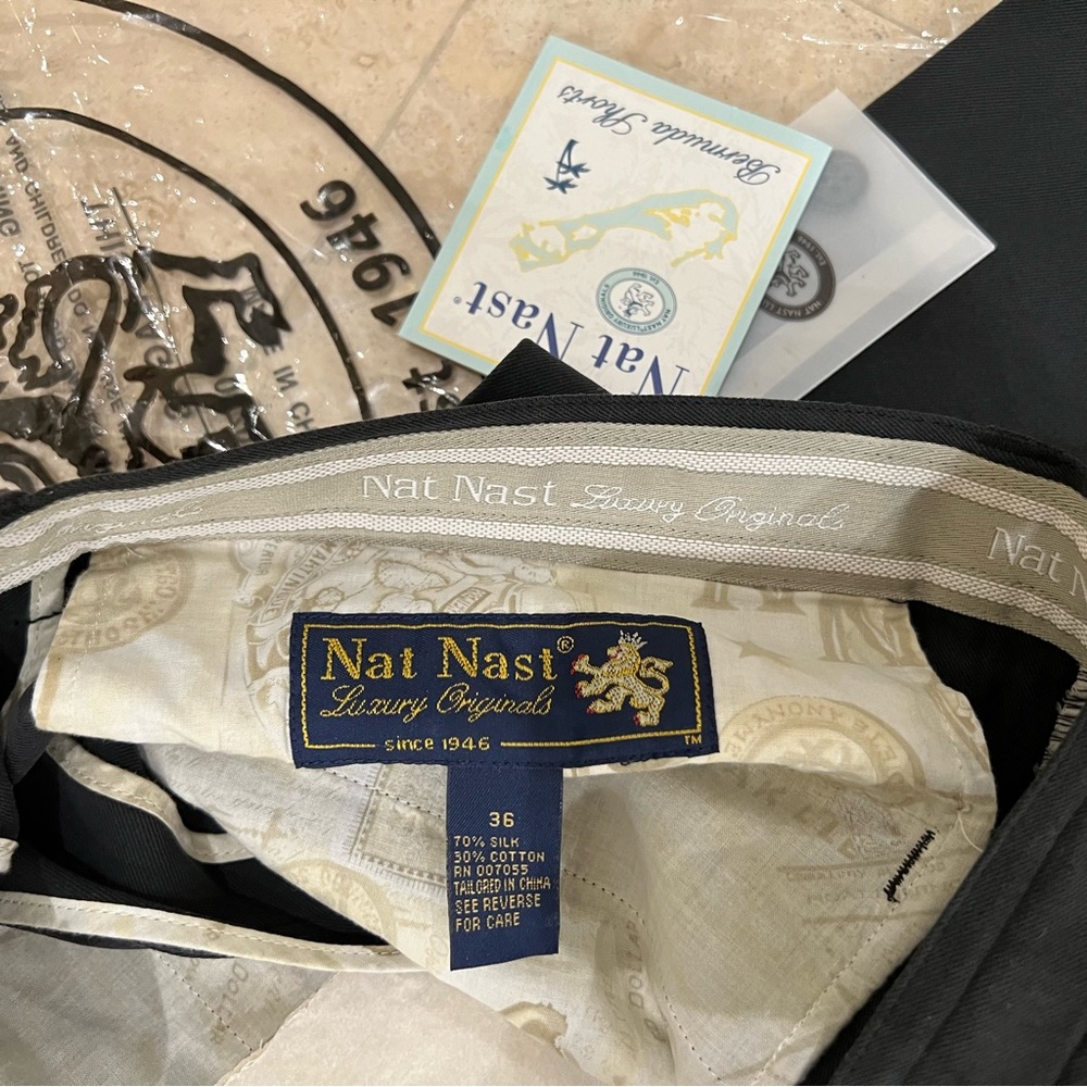 Nat Nast Bermuda Men's Black Luxury Shorts NWT - Picture 5 of 5